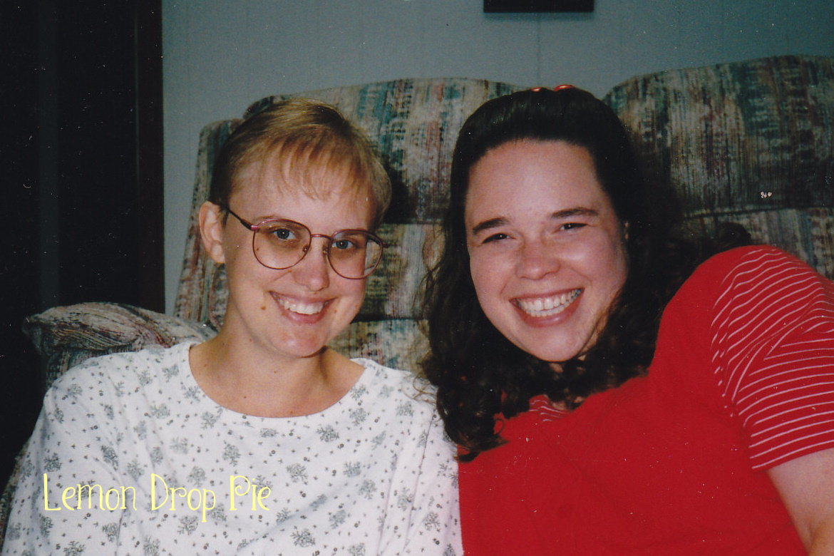 I still have some hair left; soon after this picture was taken, it all fell out. My friend Sherri came to visit me soon after my cancer diagnosis. :)